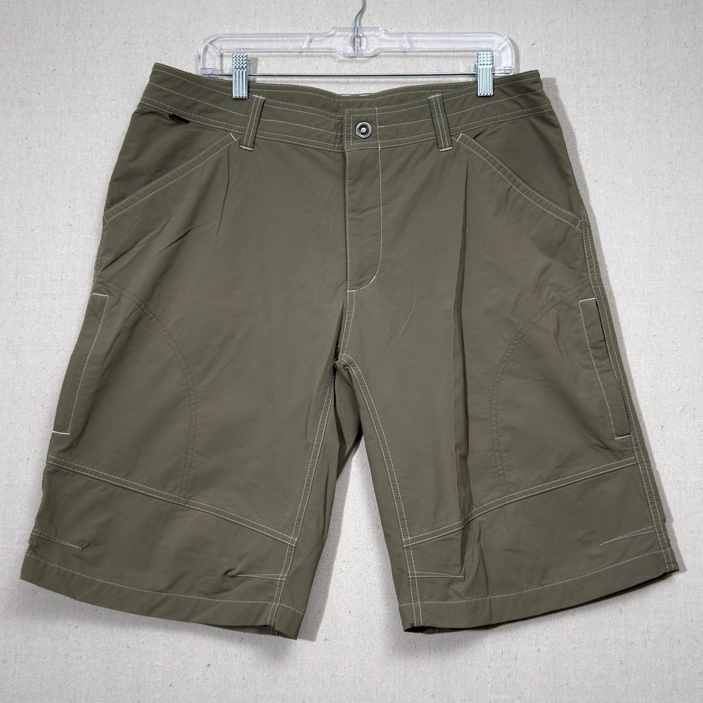 KUHL Renegade Shorts Mens 36 Olive Green Gorpcore Hiking Cargo Utility Techwear